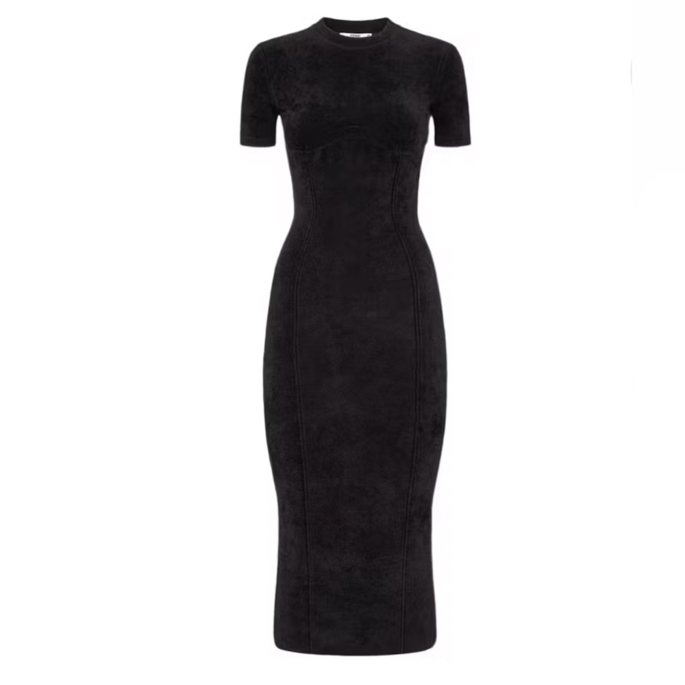 Fendi x Skims Black Velvet Dress